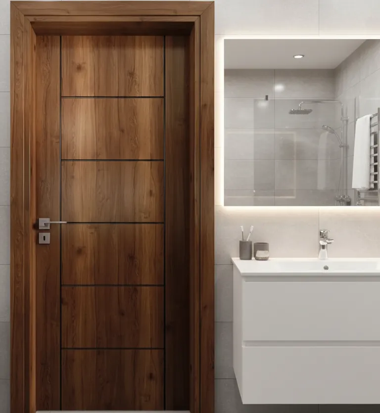 درب چوبی ضد آب برای حمام