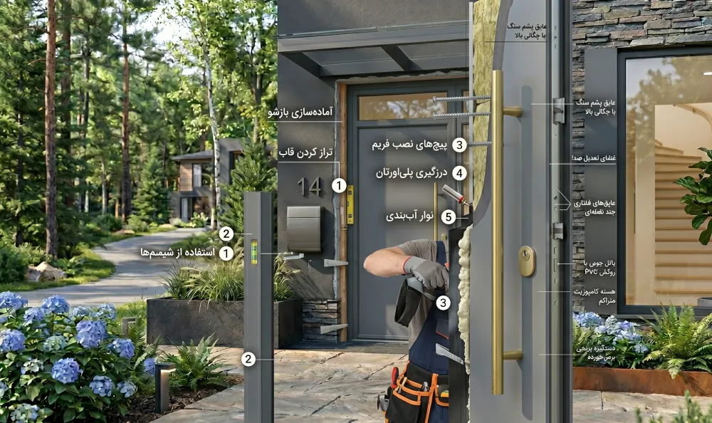 درب پی وی سی عایق صدا